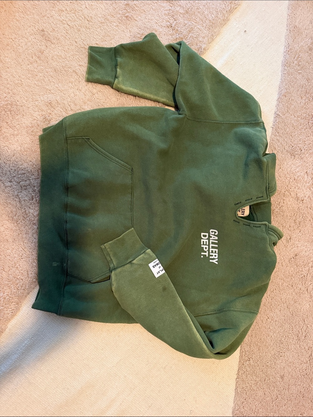 Gallery Dept Green Crewneck with White Chest Logo